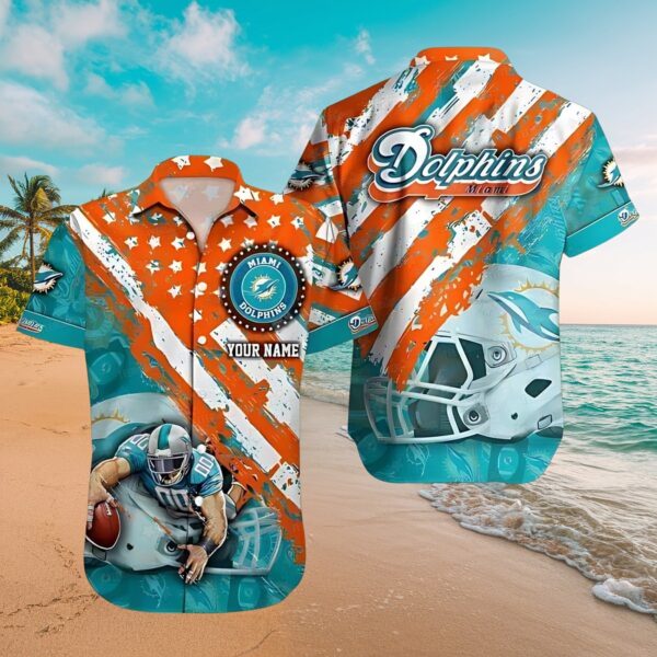 Dolphins American Pride Tropical Custom Aloha Shirt