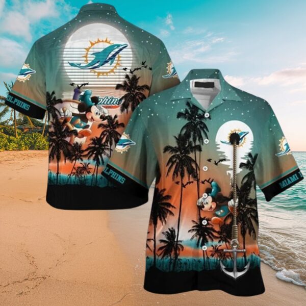 Dolphins Disney Tropical Sunset Aloha Shirt - Fan Gear