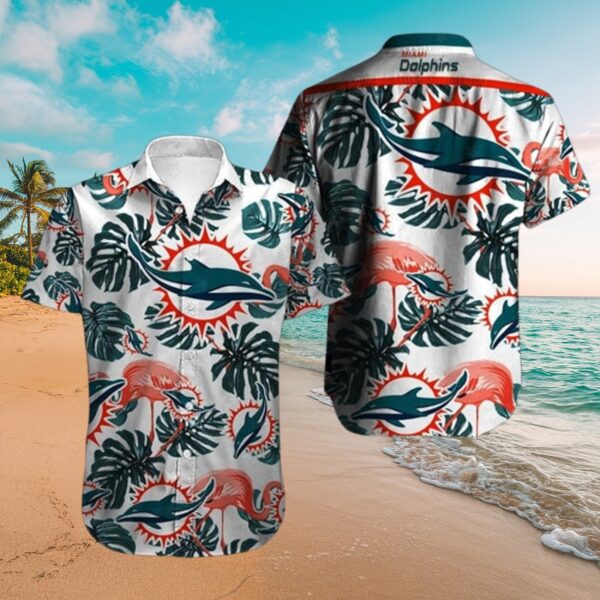 Dolphins Flamingo Tropical Aloha Fan Shirt