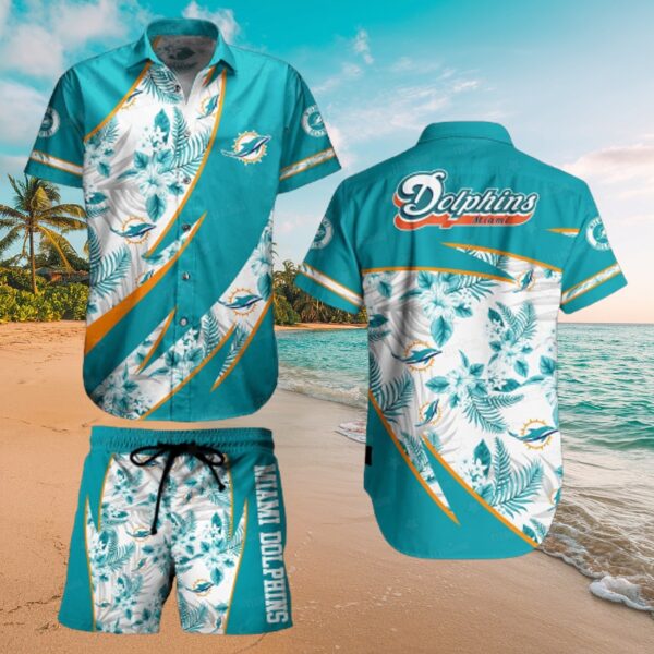 Dolphins Tropical Surge Aloha Shirt & Shorts Set