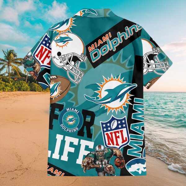 Men's Miami Dolphins For Life Tropical Button-Up Shirt