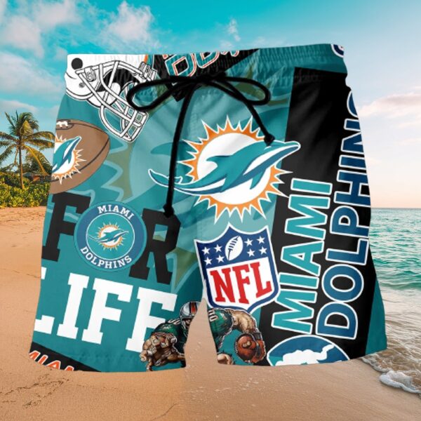 Men's Miami Dolphins For Life Tropical Button-Up Shirt - Image 3