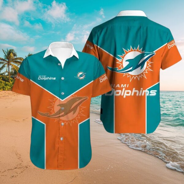 Mens Miami Dolphins Victory Wave Tropical Aloha Shirt