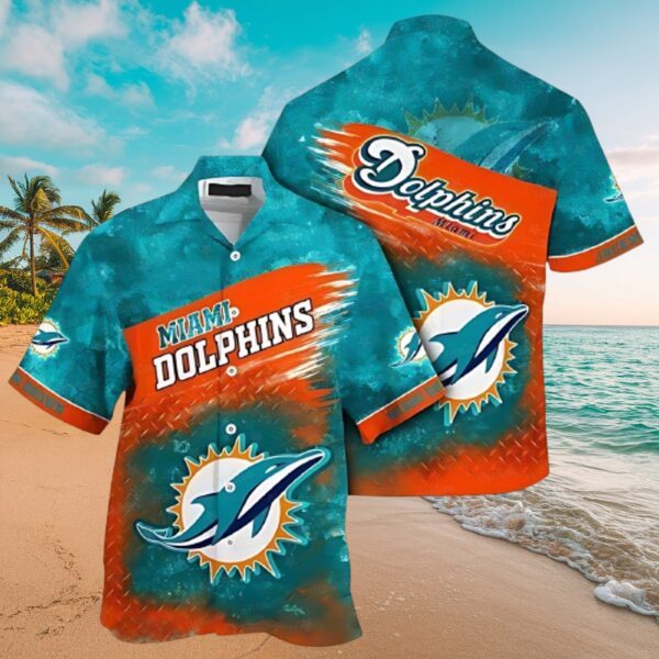 Miami Dolphins Sunset Wave Tropical Aloha Fan Shirt