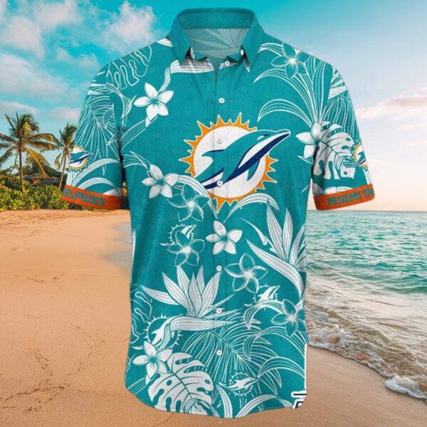 Miami Dolphins Tropical Floral Button-Up Shirt