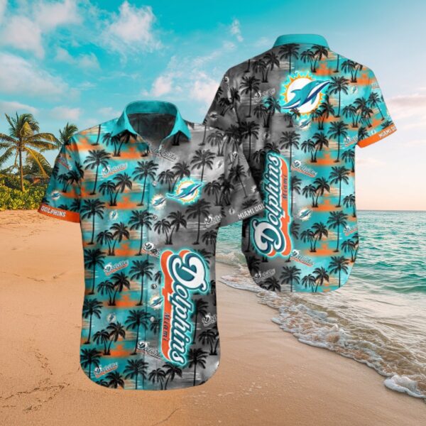Miami Dolphins Tropical Sunset Hawaiian Shirt - NFL Beachwear