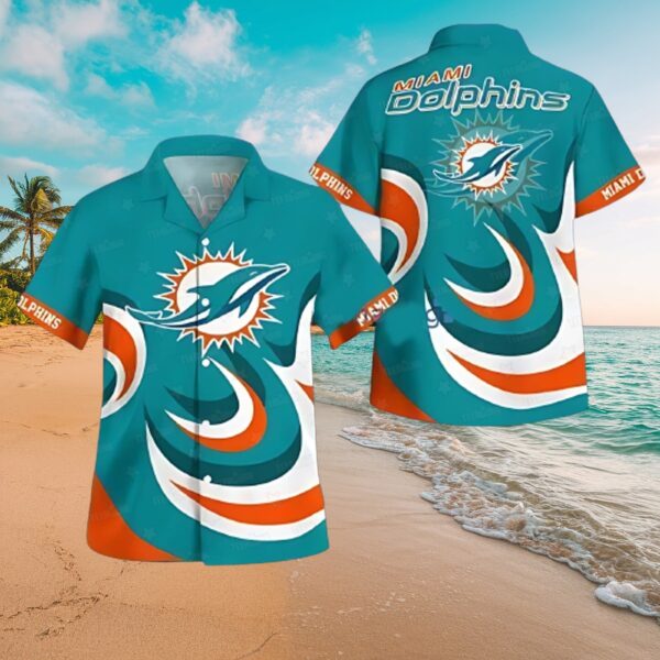 Miami Dolphins Tropical Wave Aloha Shirt Beach Gear