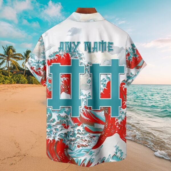 Miami Marlins Great Wave Aloha Shirt - MLB Fan Gear - Image 3
