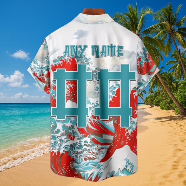 Miami Marlins Great Wave Aloha Shirt - MLB Fan Gear - Image 4