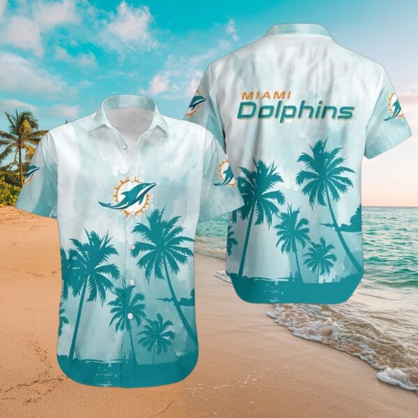 Official Miami Dolphins Tropical Palm Aloha Shirt