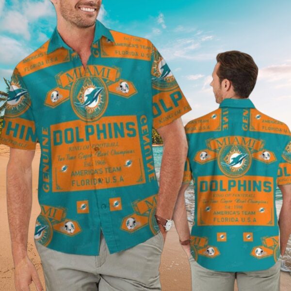 Vintage Miami Dolphins Super Bowl Champion Aloha Shirt