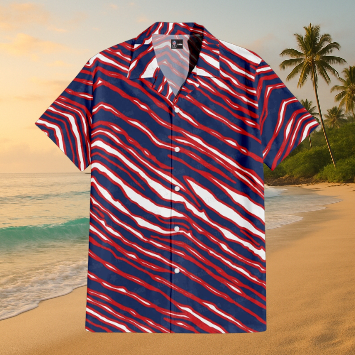 Buffalo Bills Zubaz Hawaiian Shirt – Unisex NFL Striped Aloha Button-Up