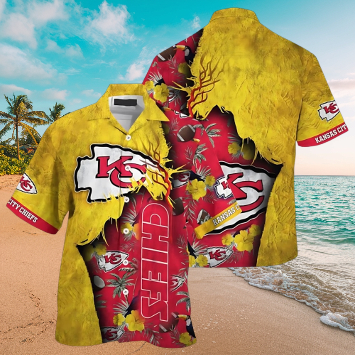 Chiefs Floral Explosion Tropical Hawaiian Shirt