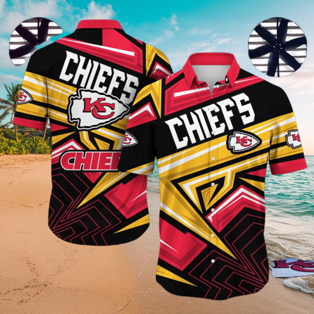 Chiefs Geometric Vibes Bold Hawaiian Shirt