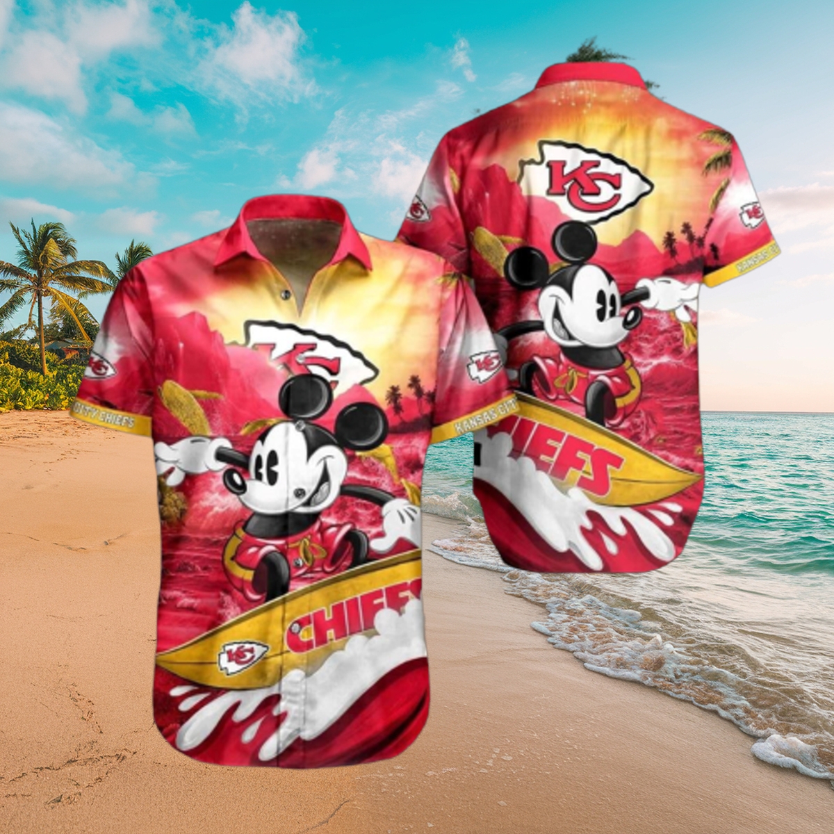 Cool Disney Mickey Mouse Kansas City Chiefs Hawaiian Shirt
