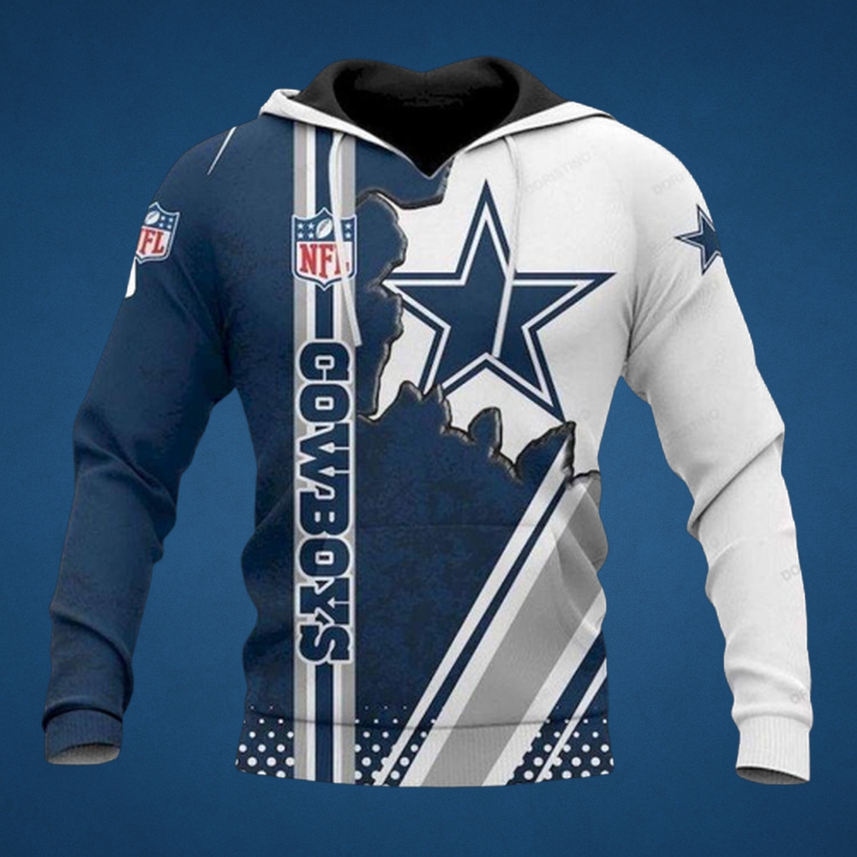 Dallas Cowboys Torn Flag 3D All-Over Print NFL Hoodie