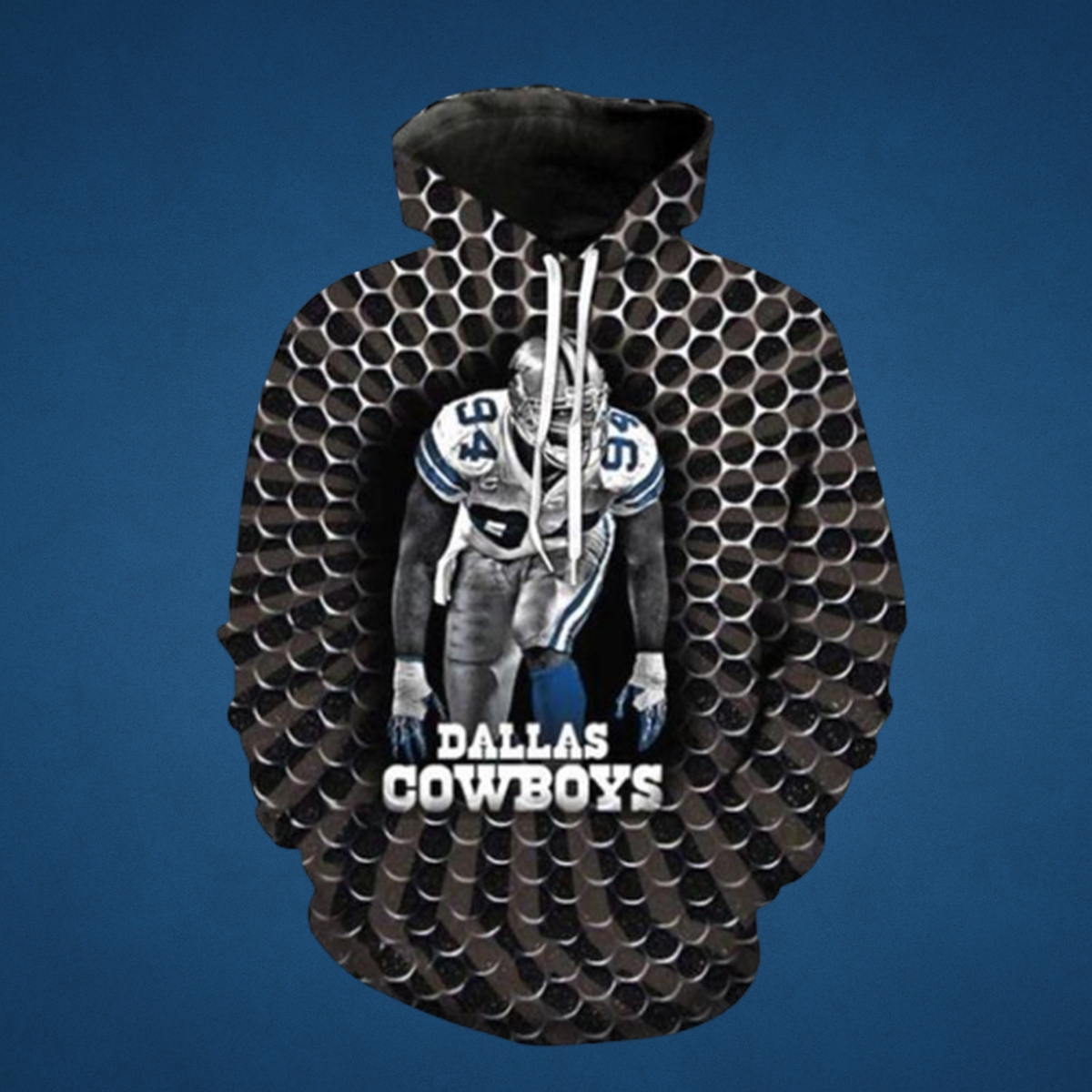 Dallas Cowboys 3D Defensive Rusher All-Over Print NFL Hoodie