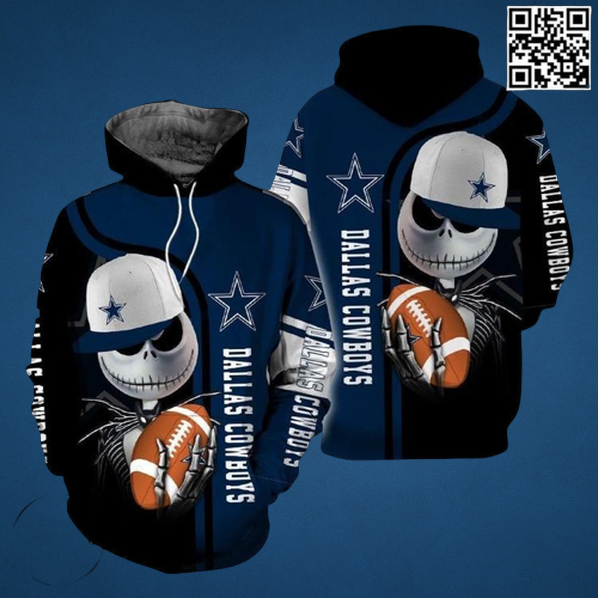 Cowboys Jack Skellington All-Over Print Hoodie