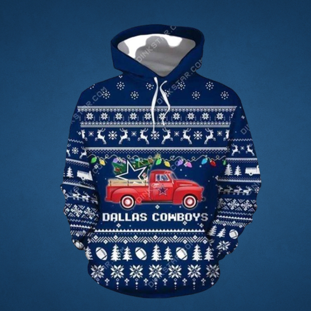 Dallas Cowboys Christmas Truck Ugly Sweater Hoodie