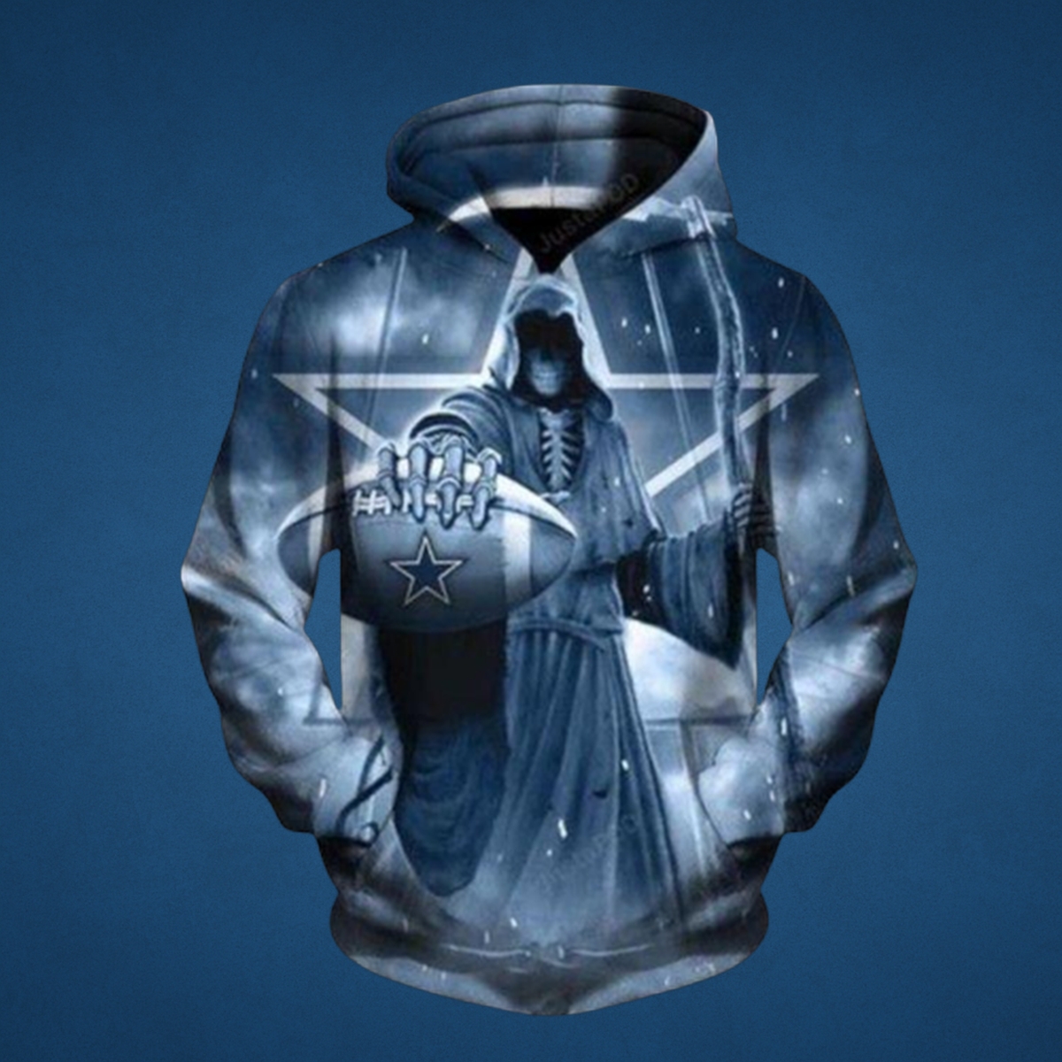 Dallas Cowboys Skull Reaper 3D Graphic Hoodie