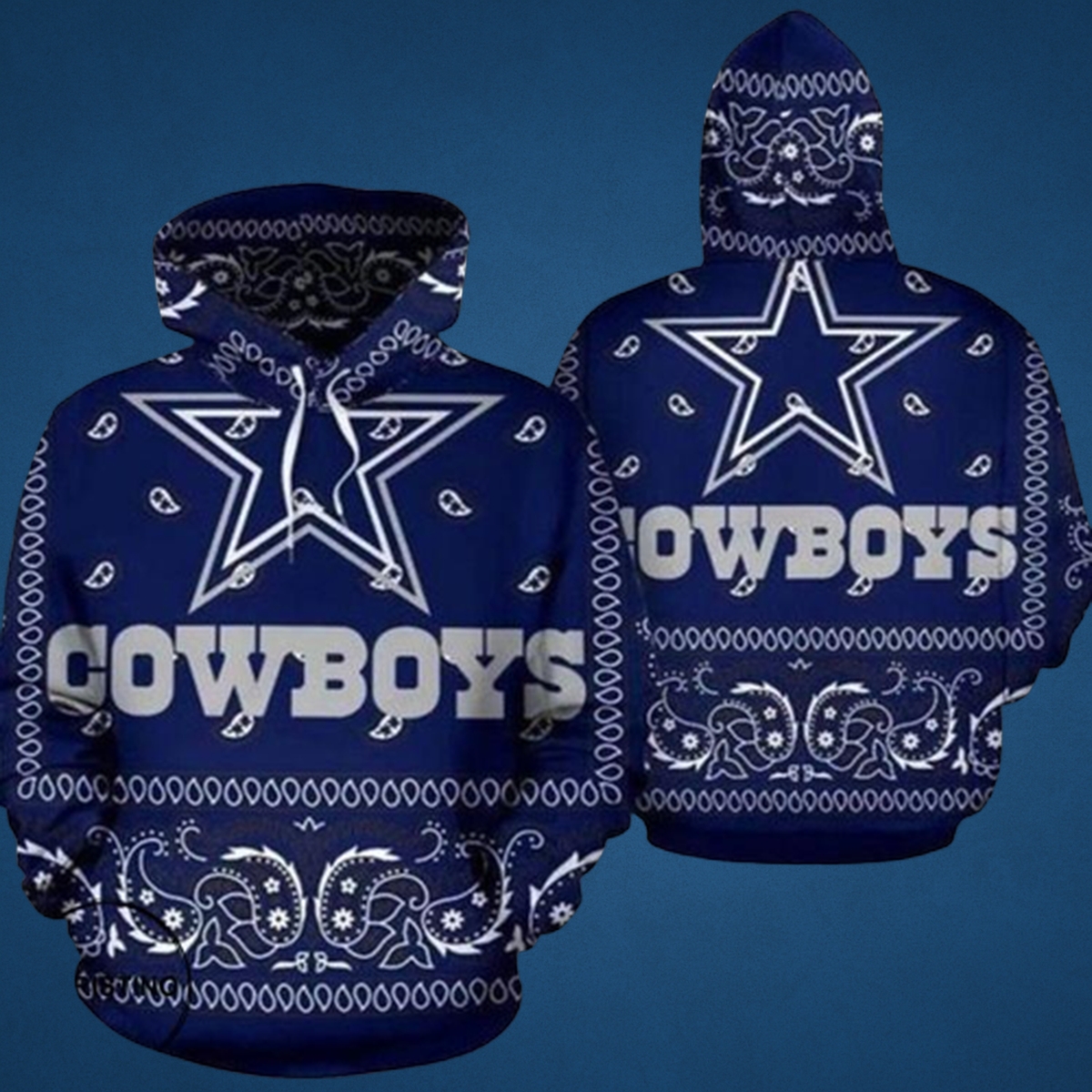 Dallas Cowboys 3D All-Over Print Pullover Fan Hoodie