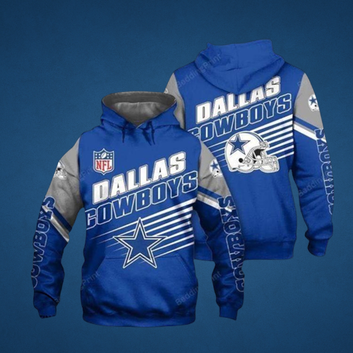 Dallas Cowboys NFL Fan All-Over Print Hoodie - Blue