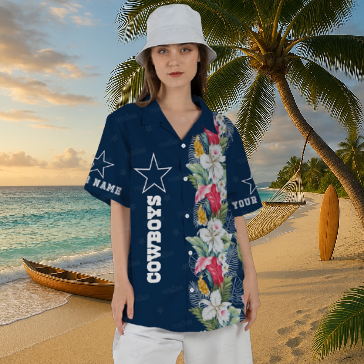 Dallas Cowboys Floral Fantasy Personalized Hawaiian Shirt – Customize Your Island Vibe
