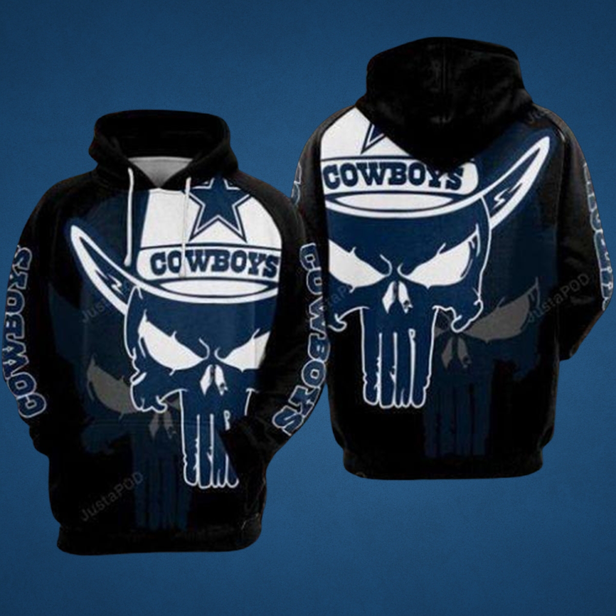 Dallas Cowboys Skull Graphic Full-Print Hoodie