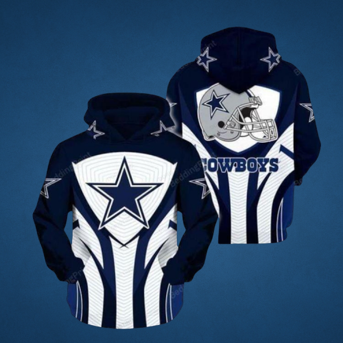 Dallas Cowboys Fan Hoodie: All-Over Print Team Gear
