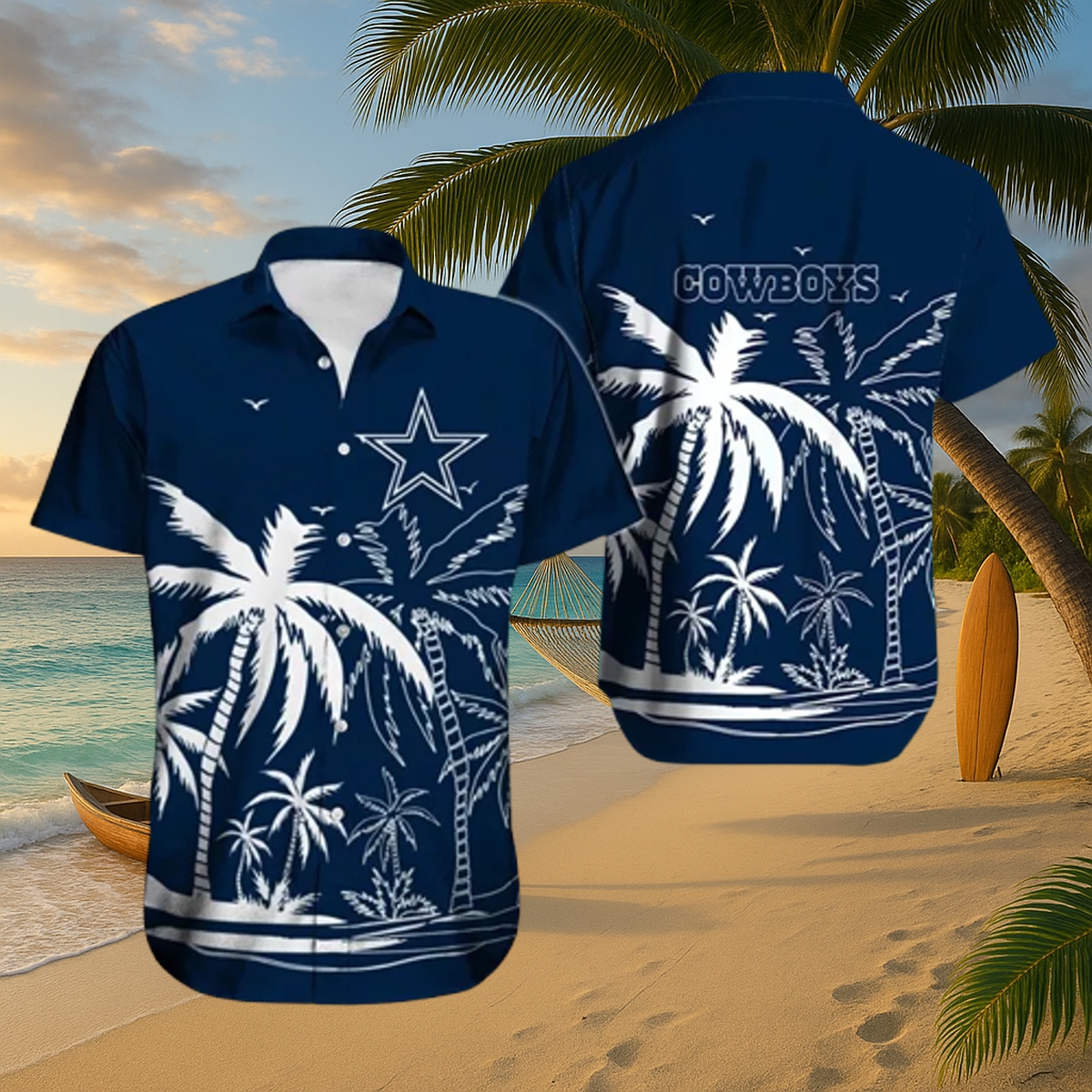 Dallas Cowboys Island Palm Hawaiian Shirt – Limited Edition, Stay Cool & Game-Day Tropical Vibes