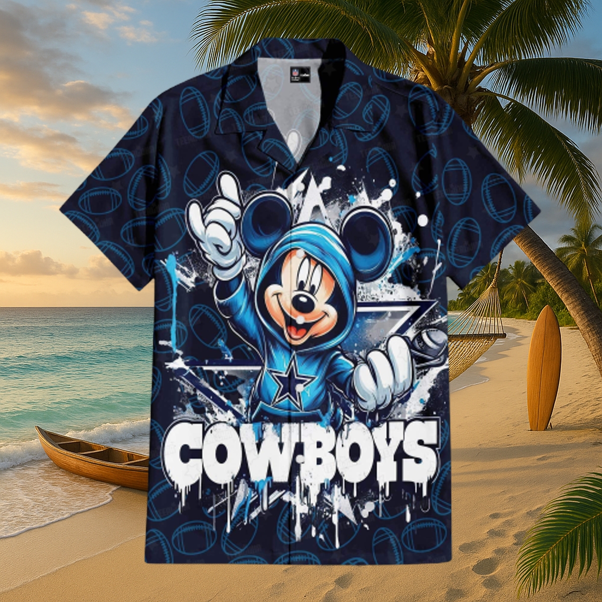 Dallas Cowboys Mickey’s Gridiron Adventure Hawaiian Shirt – Premium NFL Disney Button-Up