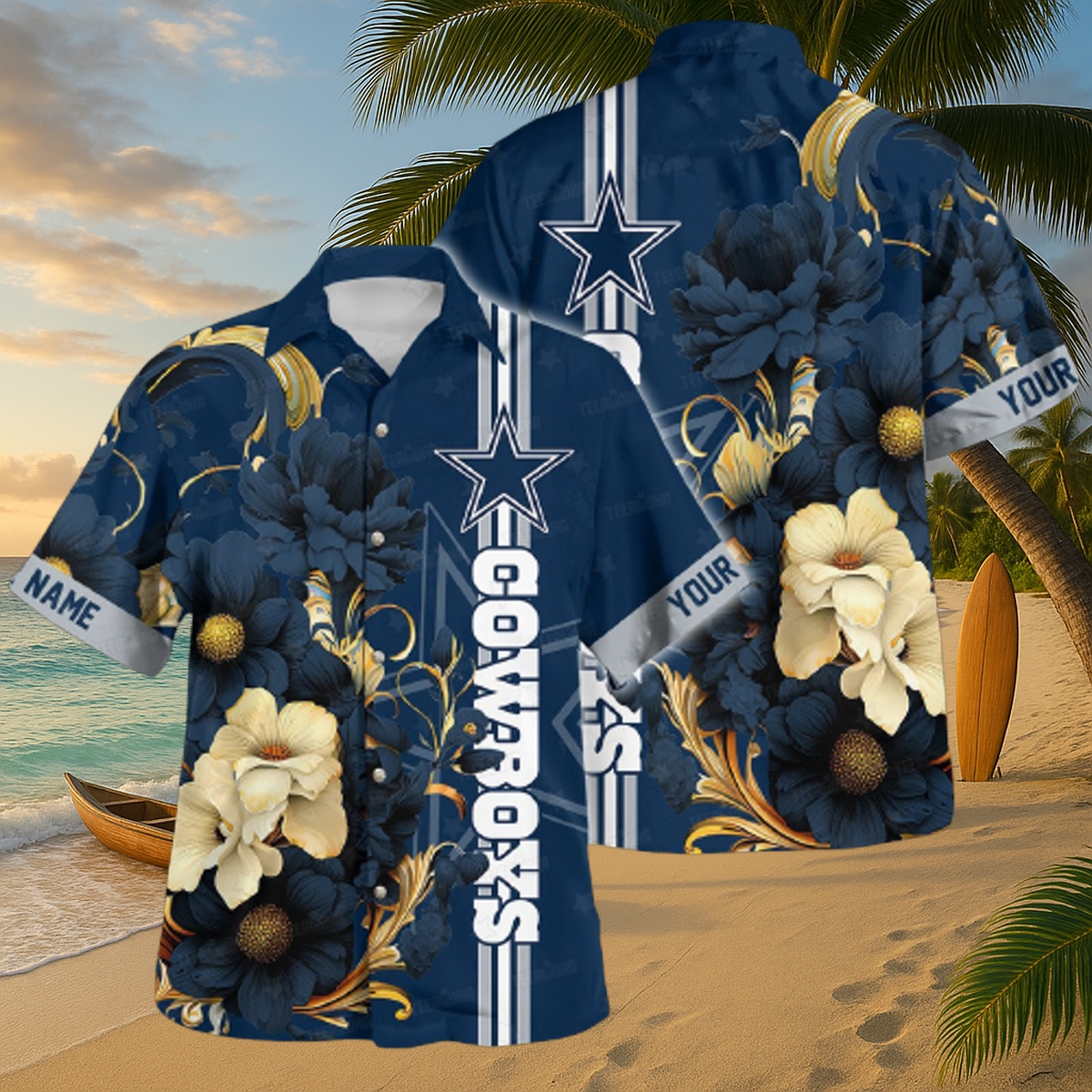 Dallas Cowboys Midnight Bloom Floral Hawaiian Shirt – Limited-Edition Rayon Luxury