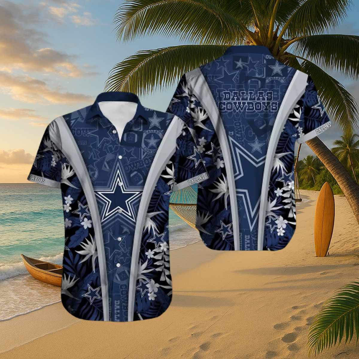 Dallas Cowboys Starburst Hawaiian Shirt – Premium NFL Game-Day Button-Up