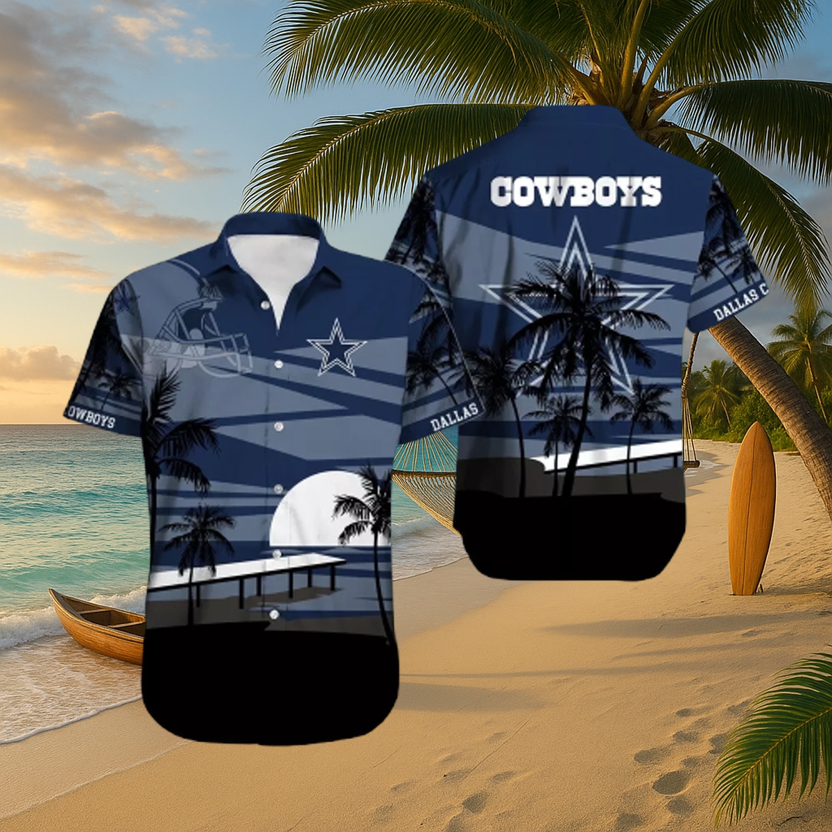 Dallas Cowboys Sunset Bay Hawaiian Shirt – Premium Beach & Tailgate Button-Up