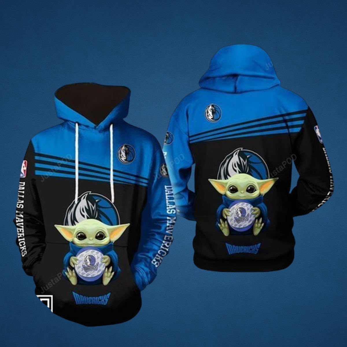 Baby Yoda Dallas Mavericks 3D All-Over Print NFL Hoodie