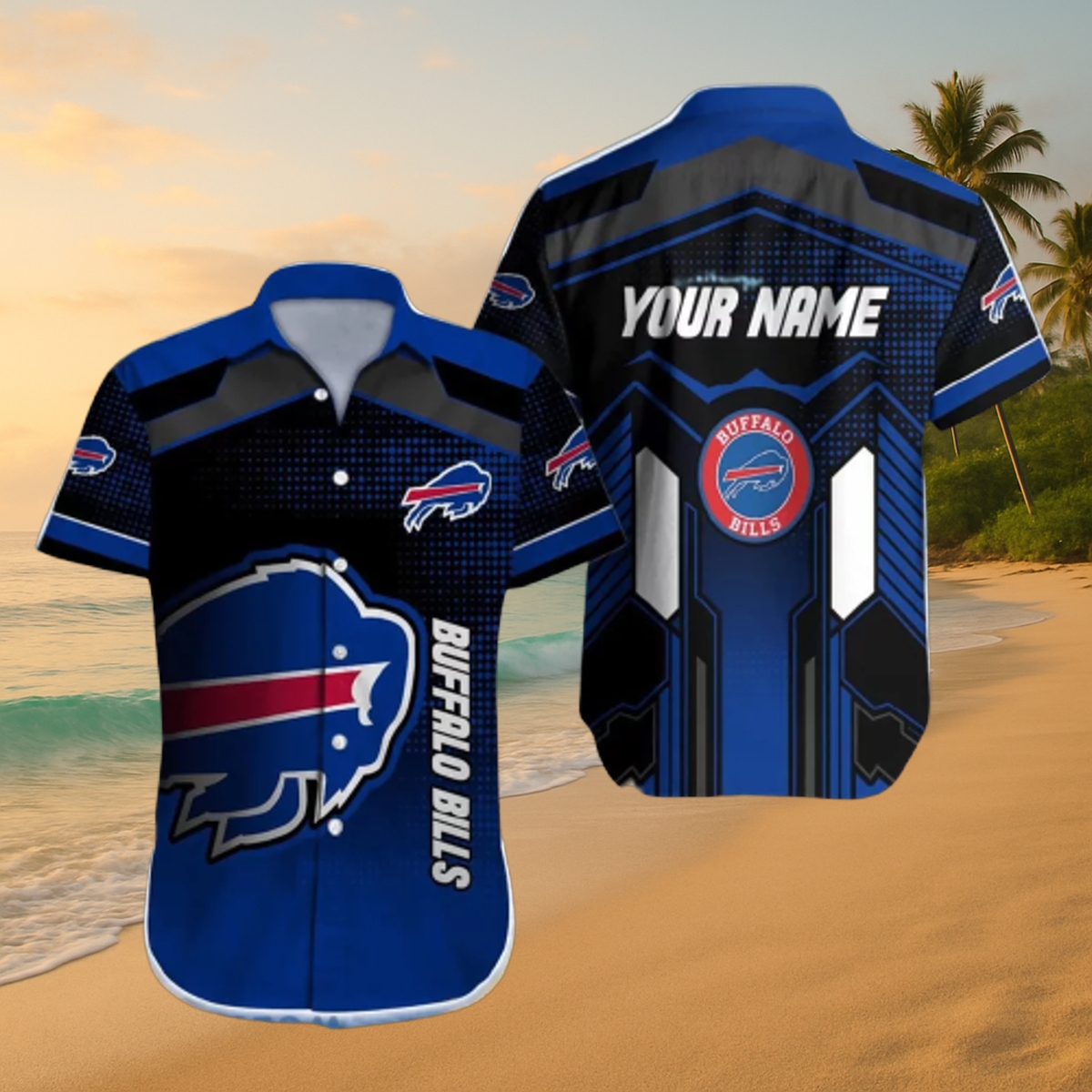Personalized Buffalo Bills Tech Shield Hawaiian Shirt – NFL Aloha Tee