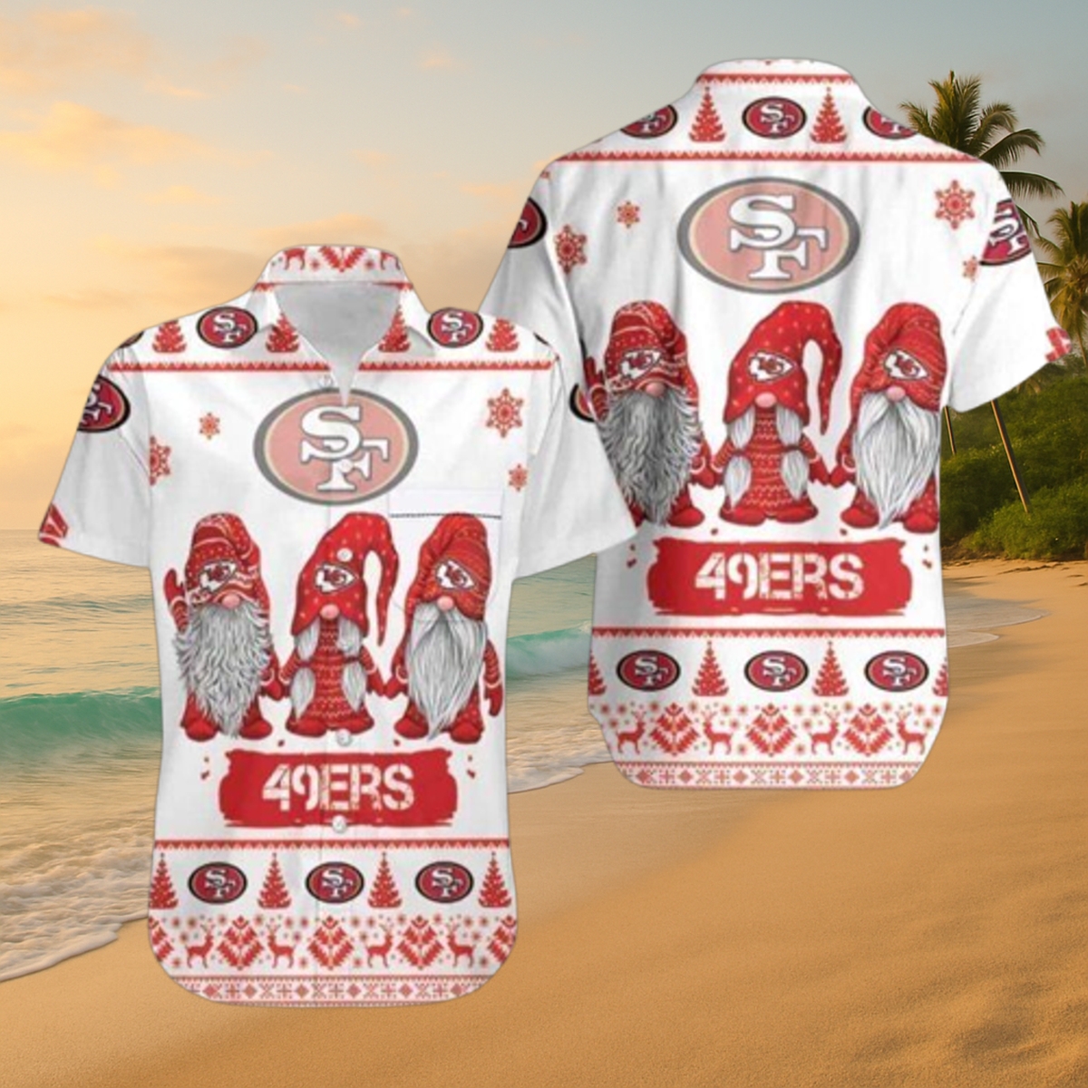 Official San Francisco 49ers Holiday Gnome Aloha Hawaiian Shirt – Festive NFL Tailgate & Beachwear