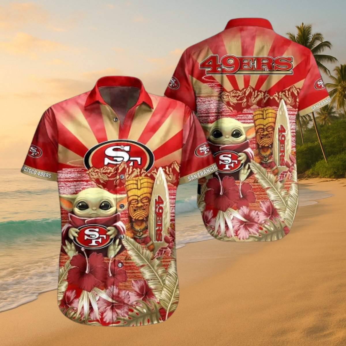 Official San Francisco 49ers Tiki Paradise Grogu Hawaiian Shirt – NFL Aloha Gear