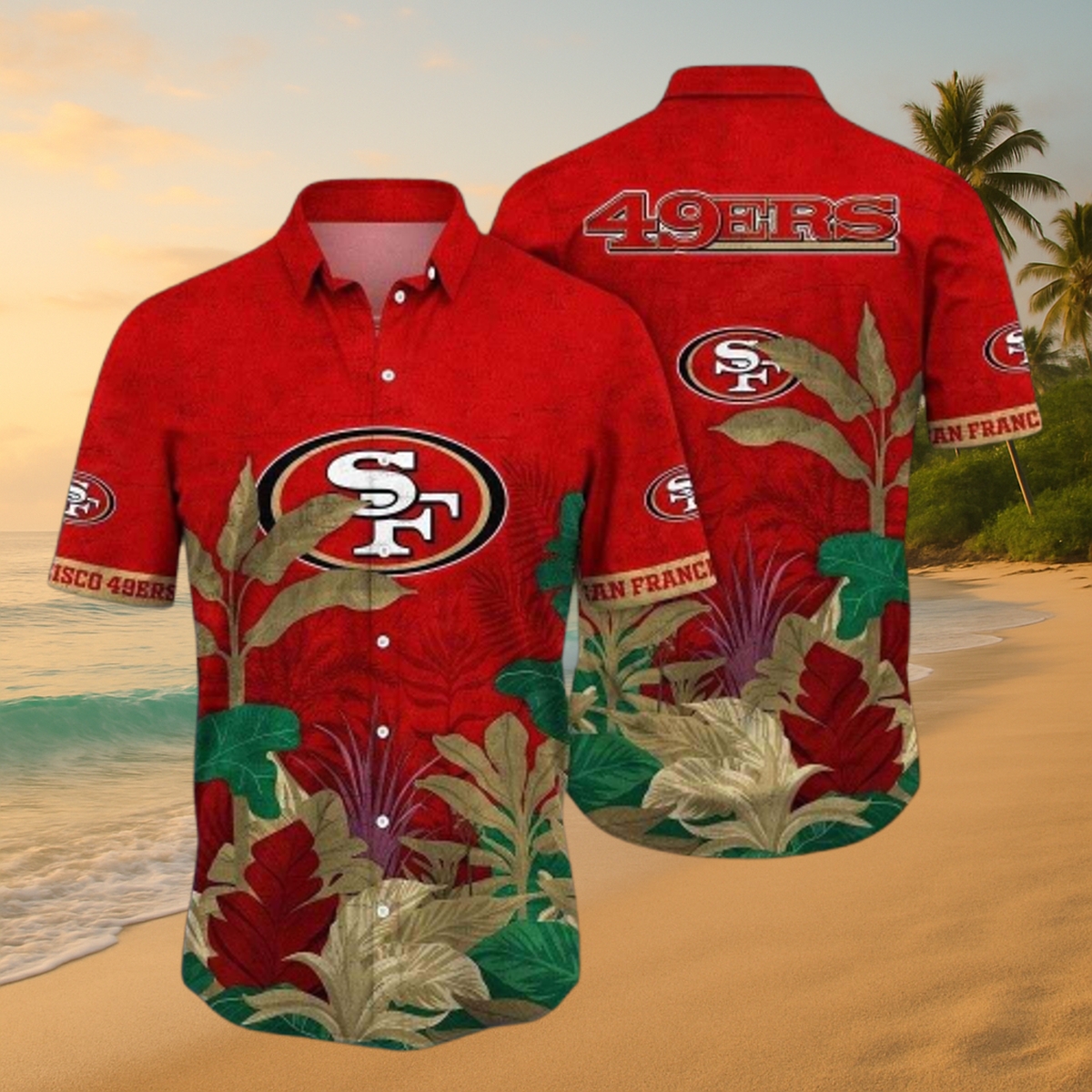 San Francisco 49ers Vintage Gold Rush Foliage Hawaiian Shirt – Official NFL Aloha Gear