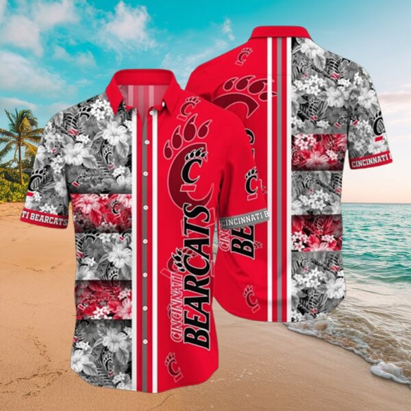 Bearcats Tropical Floral Split Design Hawaiian Shirt