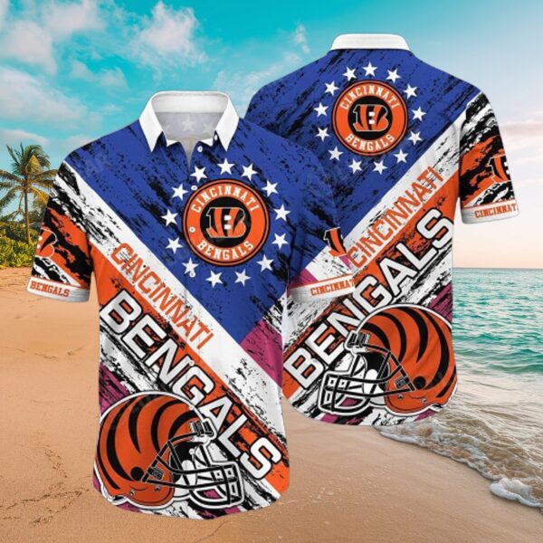 Bengals Stars & Stripes Hawaiian Shirt - NFL Fan Gear