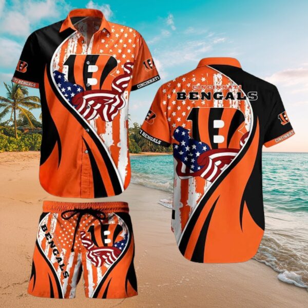 Bengals Stars & Stripes Hawaiian Shirt & Shorts Set