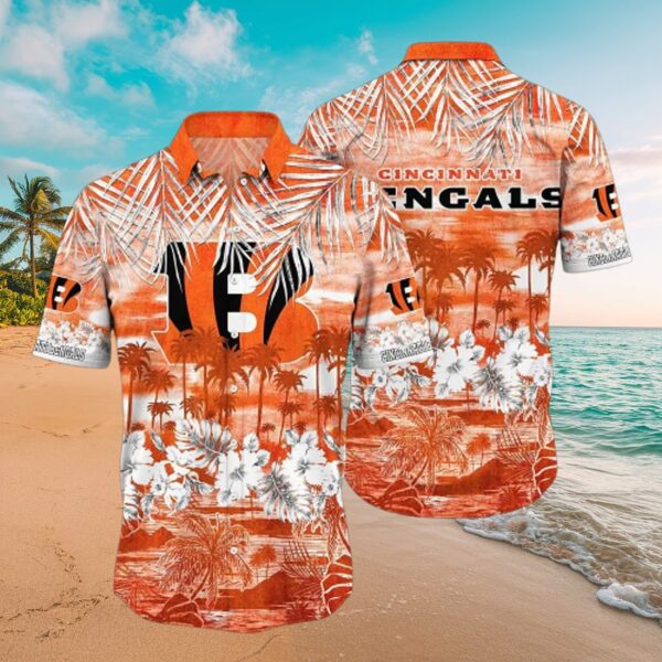 Bengals Tropical Palm NFL Hawaiian Aloha Shirt