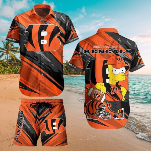 Cincinnati Bengals Cartoon Fan Hawaiian Shirt & Shorts Set