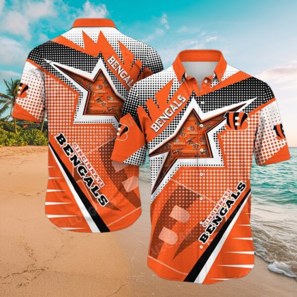 Cincinnati Bengals Starburst Hawaiian Shirt Fan Gear