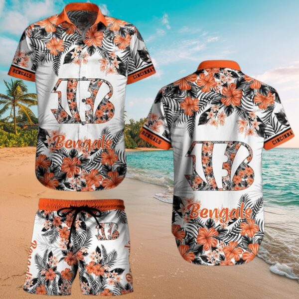 Cincinnati Bengals Tropical Floral Hawaiian Set