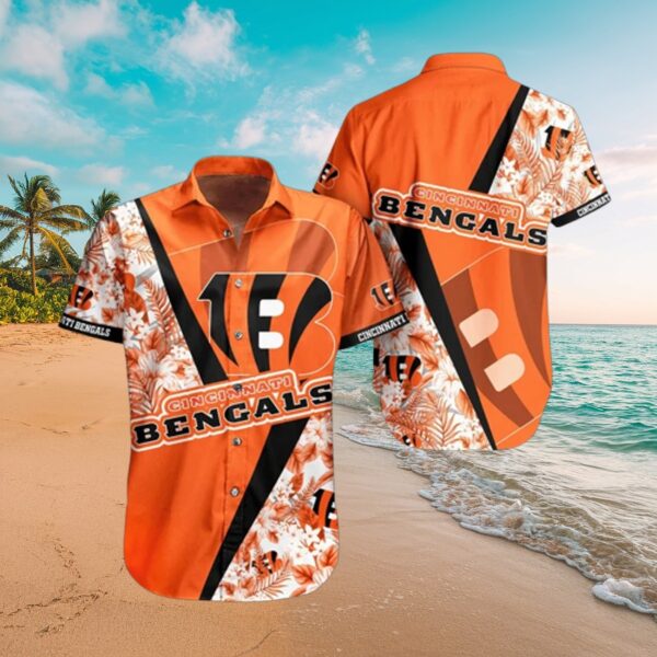 Cincinnati Bengals Tropical Hawaiian Shirt - Bold Stripes & Floral