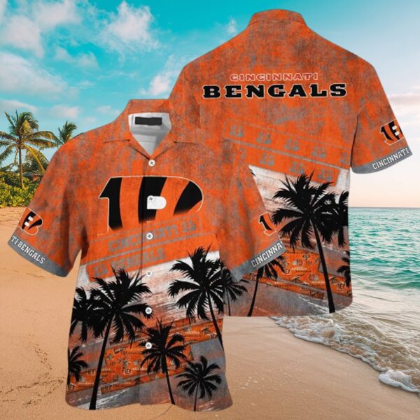 Cincinnati Bengals Tropical Palm Tree Hawaiian Shirt