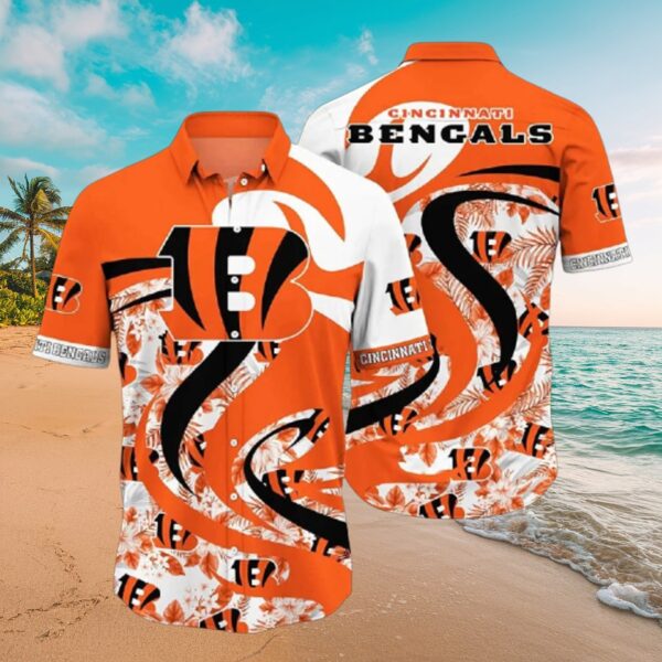 Cincinnati Bengals Tropical Swirl Hawaiian Shirt